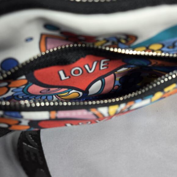 Brighton Love Hearts Crossbody Bag Womens Small Multicolor Nylon Zip Pockets EUC - Picture 6 of 12